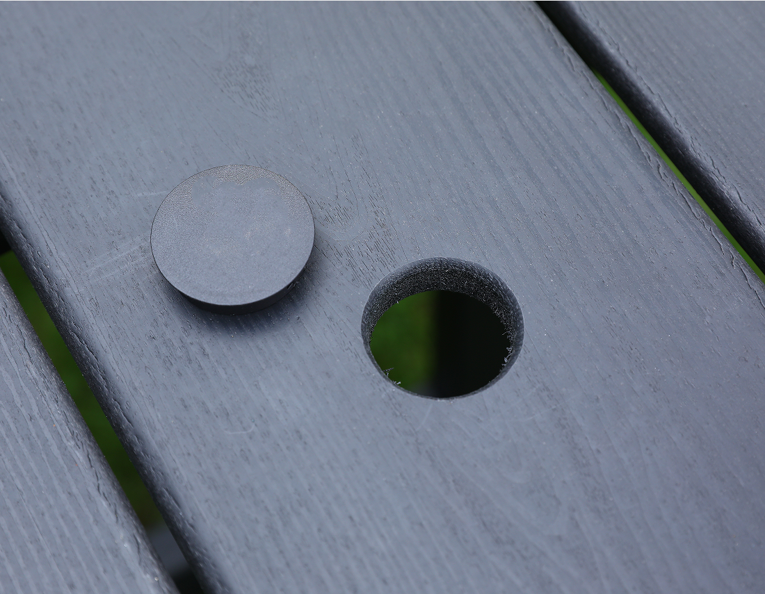 Harmaa HDPE suorakaiteen muotoinen ulkopöytä