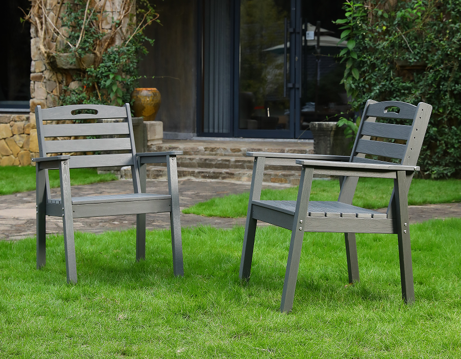 Charcoal Grey 2-Pack Classic X-Back HDPE Adirondack-tuoli