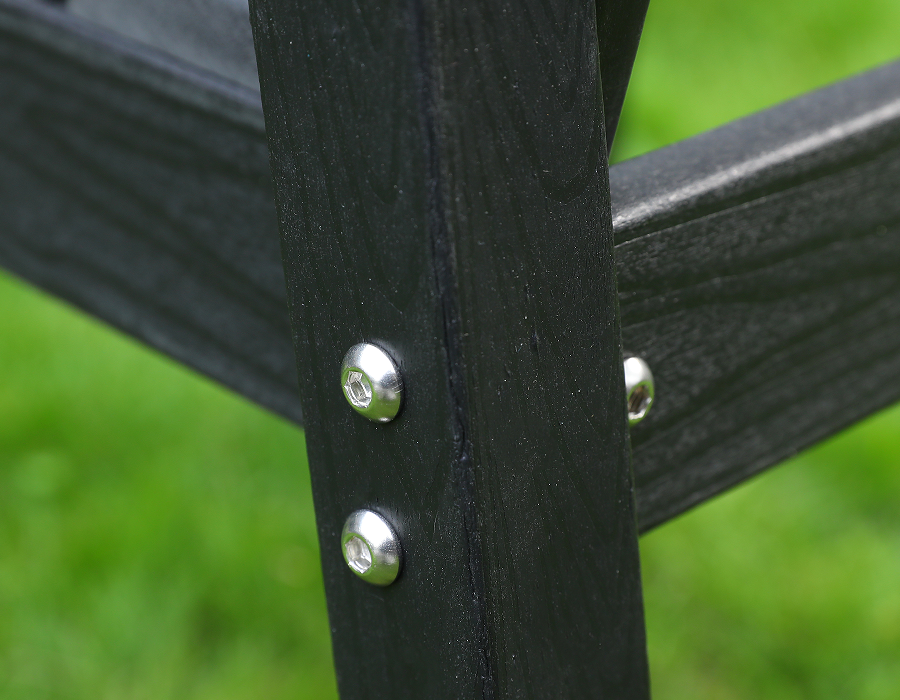 Musta 2-pack ristiselkä HDPE Adirondack ruokapöydän tuoli