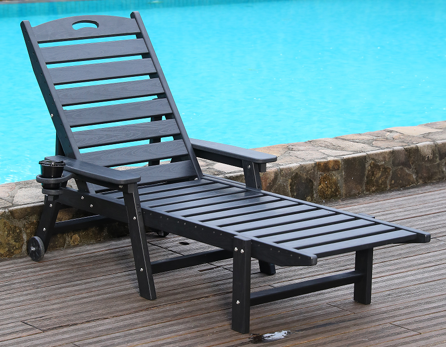 Midnight Black HDPE Handle Ready Adirondack lepotuoli