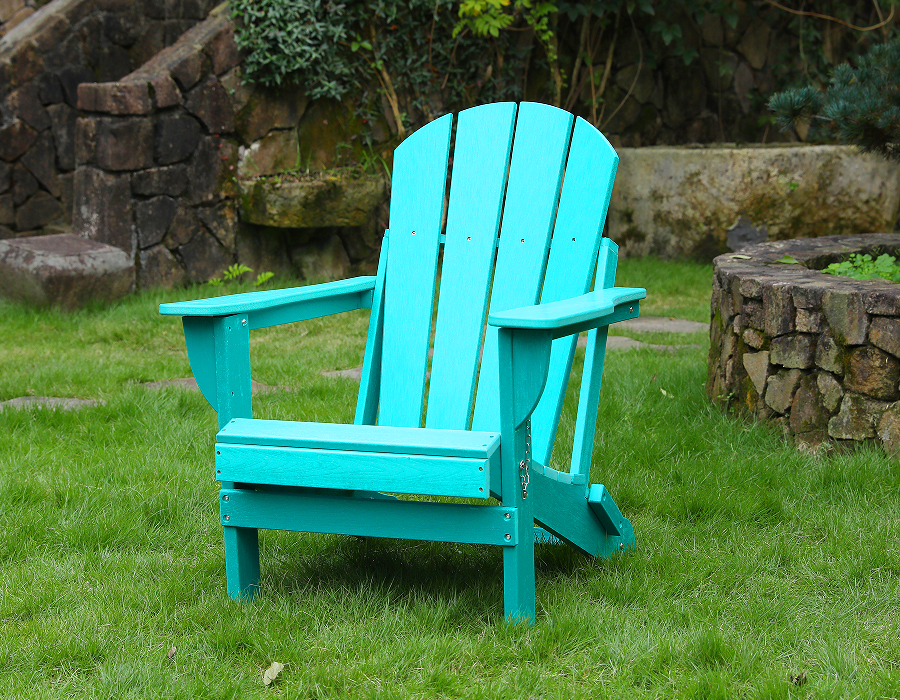 Vilkas turkoosi HDPE Frog Adirondack -tuoli