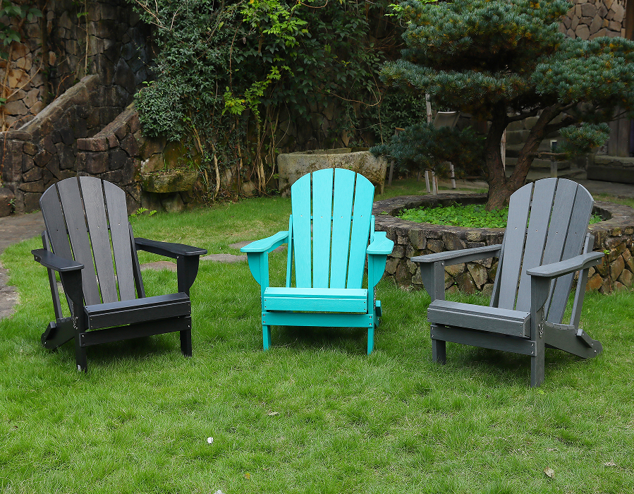 Vilkas turkoosi HDPE Frog Adirondack -tuoli