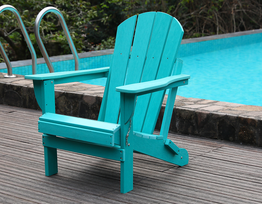 Vilkas turkoosi HDPE Frog Adirondack -tuoli