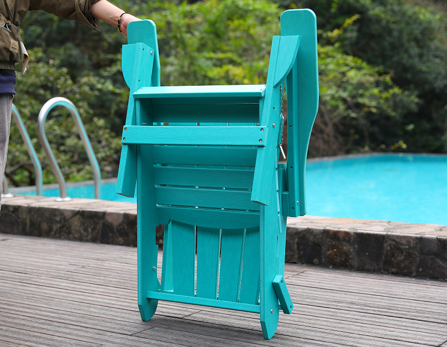 Vilkas turkoosi HDPE Frog Adirondack -tuoli