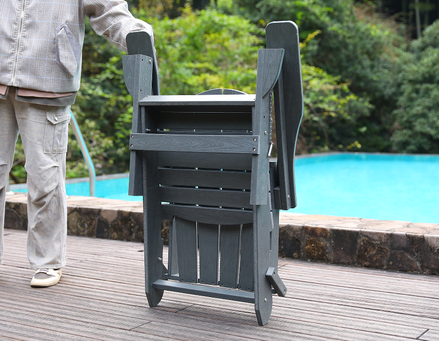 Storm Grey HDPE Adirondack Frog tuoli - joka sää